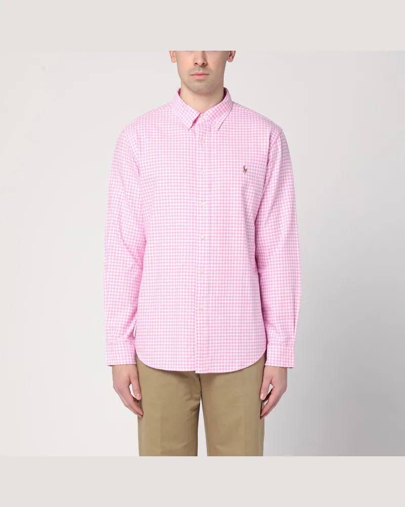 Ralph Lauren Kariertes Hemd weiß/rosa Custom-Fit
