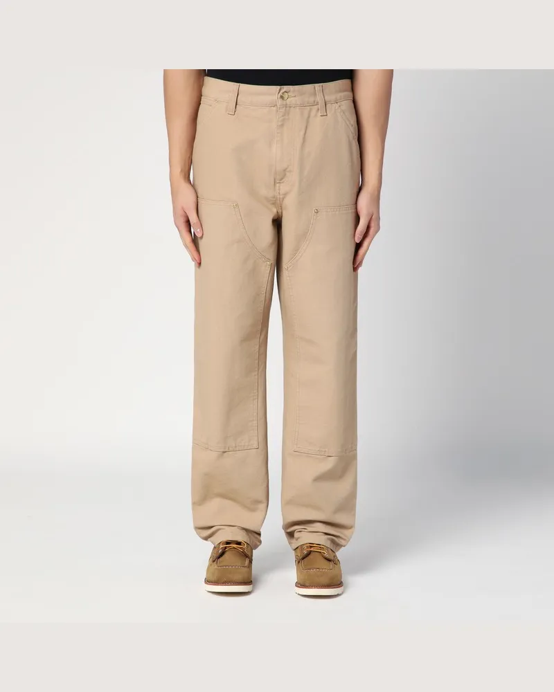 Carhartt WIP Double Knee Pant Dusty Brown Rinsed Beige