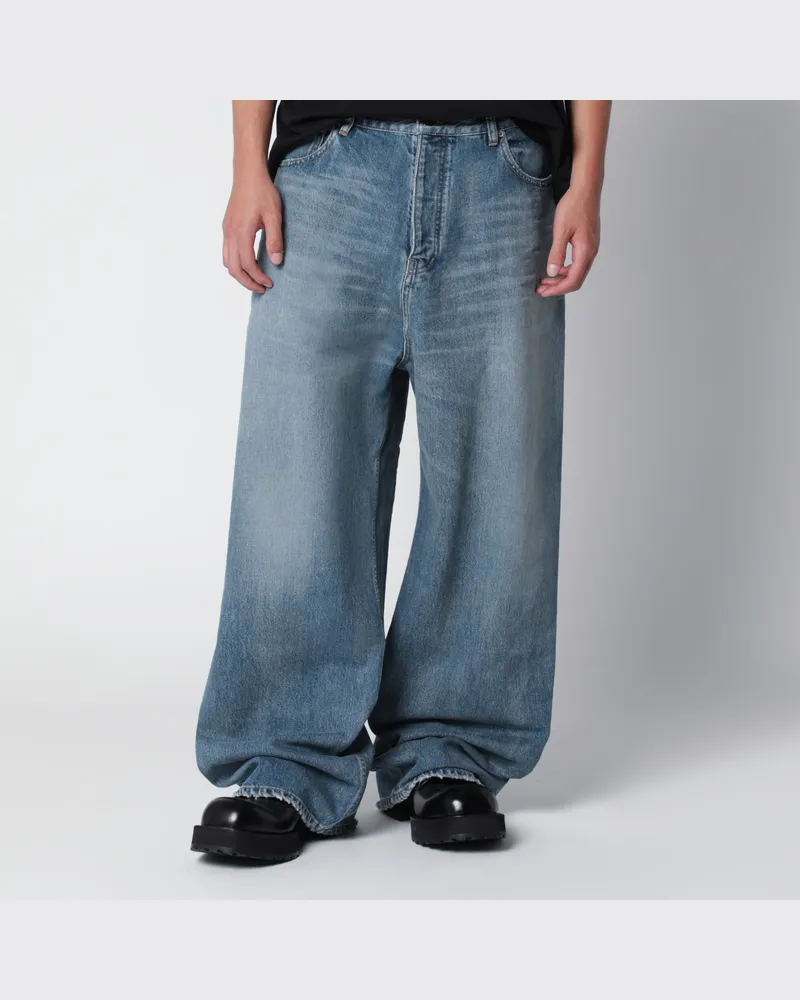 Balenciaga Baggy-Jeans aus blauem Baumwoll-Denim Blue
