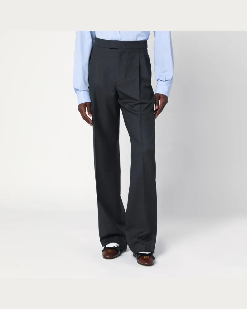 Valentino Garavani Anthrazitgraue Hose aus Wolle Grau