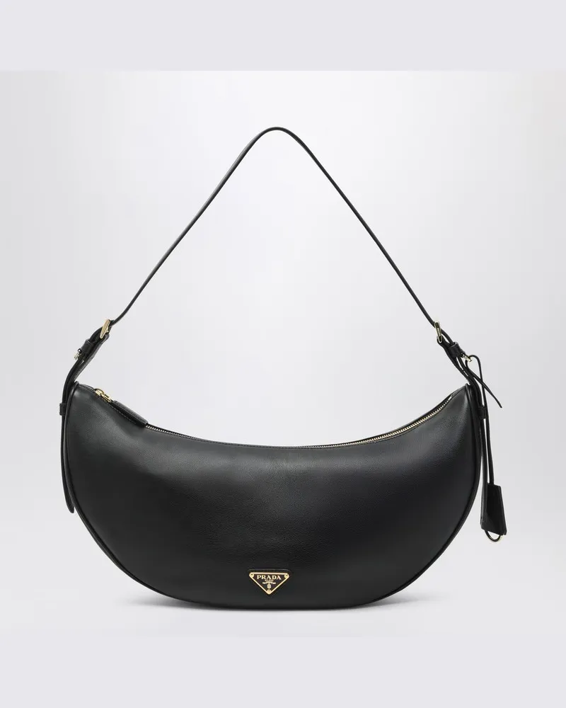 Prada Demi-Lune große schwarze Umhängetasche Schwarz