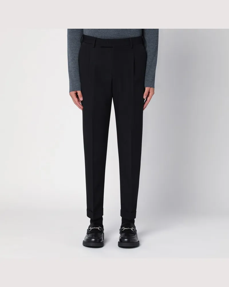 PT TORINO Schwarze Hose aus Schurwolle Schwarz