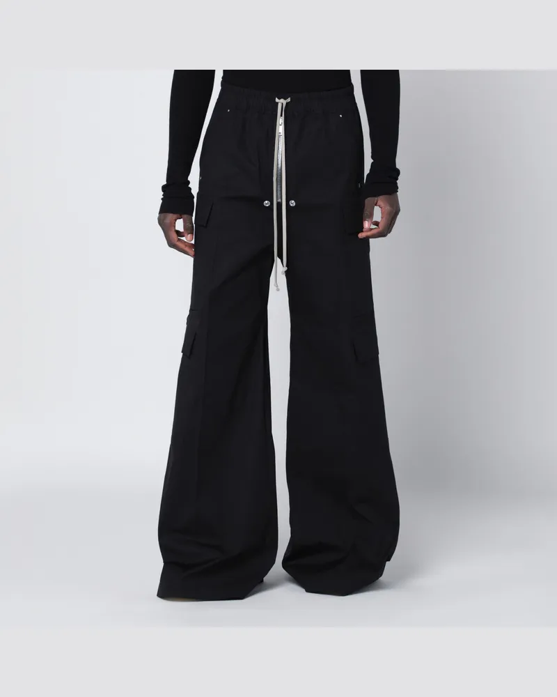Rick Owens Weite Bela-Hose aus schwarzer Baumwollpopeline Black
