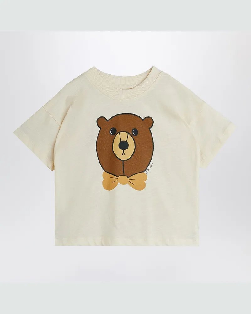 Mini Rodini Weißes T-Shirt mit Bär White