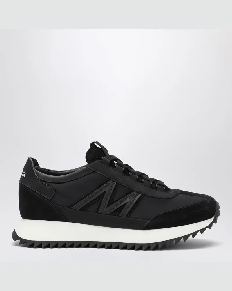 Moncler Pacey2 Sneakers aus schwarzem Velours- und Nubukleder Black