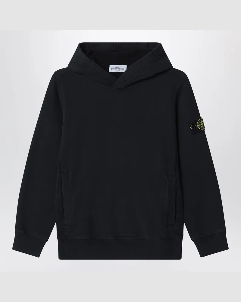 Stone Island Schwarzer Hoodie aus Baumwolle Black