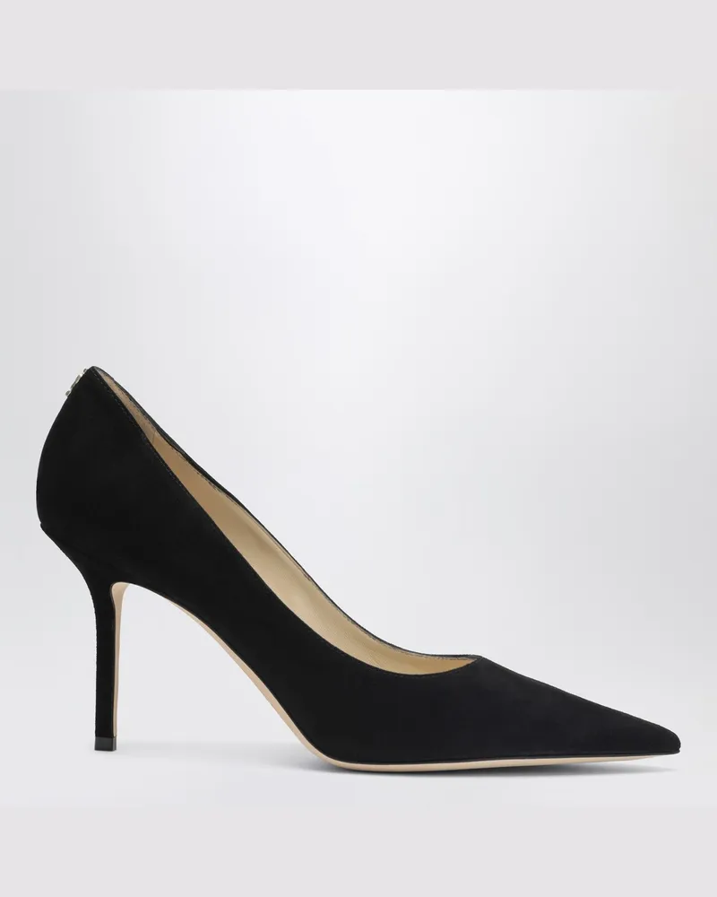 Jimmy Choo Love 85 Pumps aus schwarzem Wildleder Black