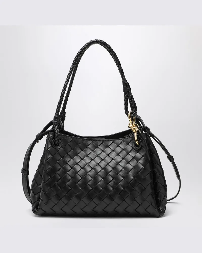 Bottega Veneta Mittlere schwarze Parachute-Tasche Schwarz