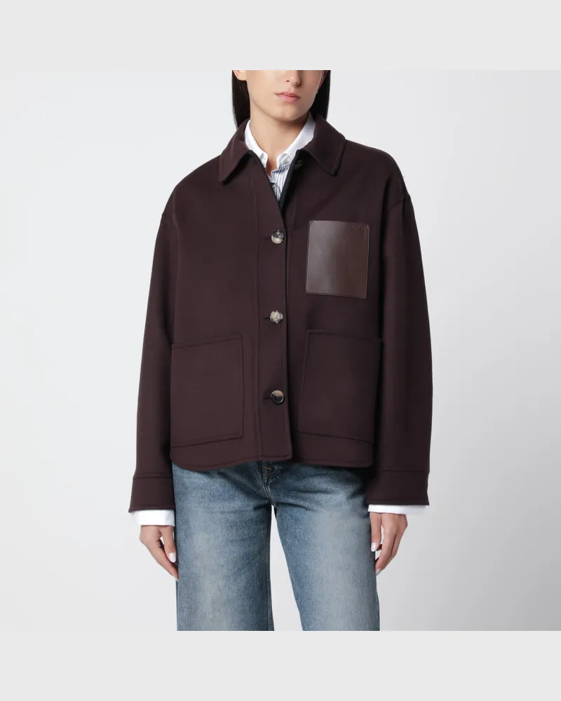 Loewe Brown/grey wool and cashmere workwear jacket Brown
