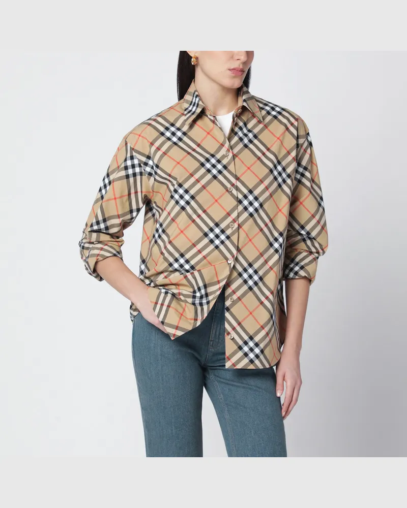 Burberry Beiges Hemd mit Check-Muster 
