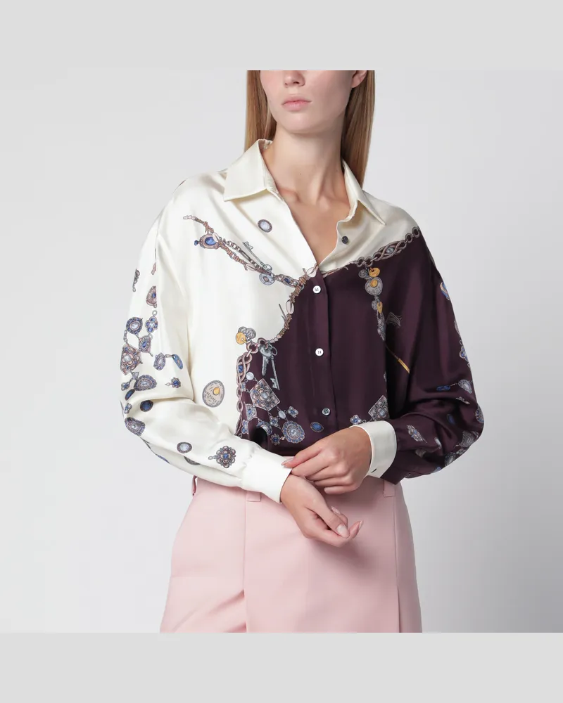 Versace Stolen Jewels Hemd mit Print aus Seidentwill Multicolor