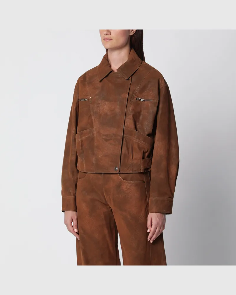 Isabel Marant Belma braune Wildlederimitatjacke Brown