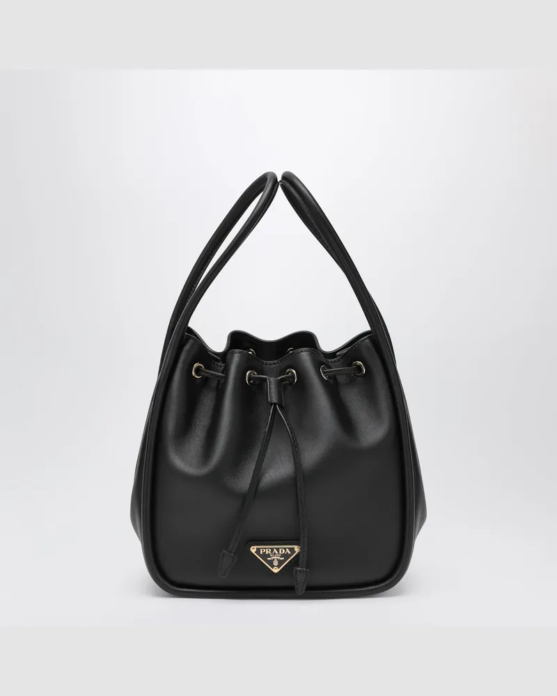 Prada Darling Mini schwarze Leder-Eimer Black