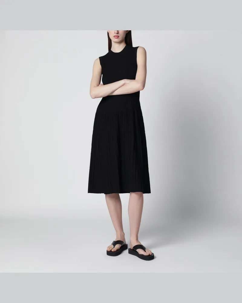 Max Mara Fit-and-Flare Midi-Kleid aus Viskose-Crêpe, schwarz Black