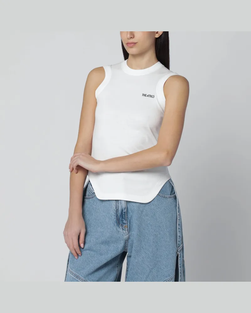ATTICO Weißes Tanktop mit geformtem Saum White