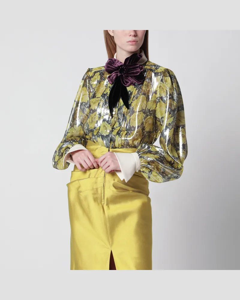 Valentino Garavani Hemd aus Lurex mit Après L'Hiver Poppies-Print Multicolor