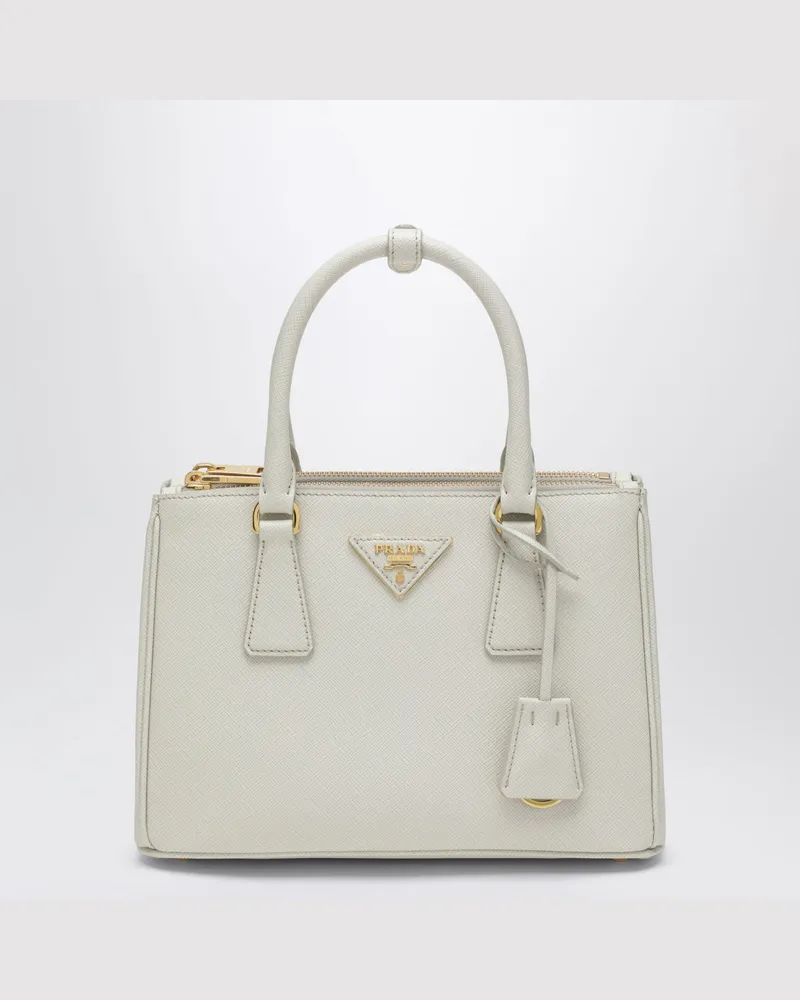 Prada Galleria kleine Tasche in Talkfarbe White
