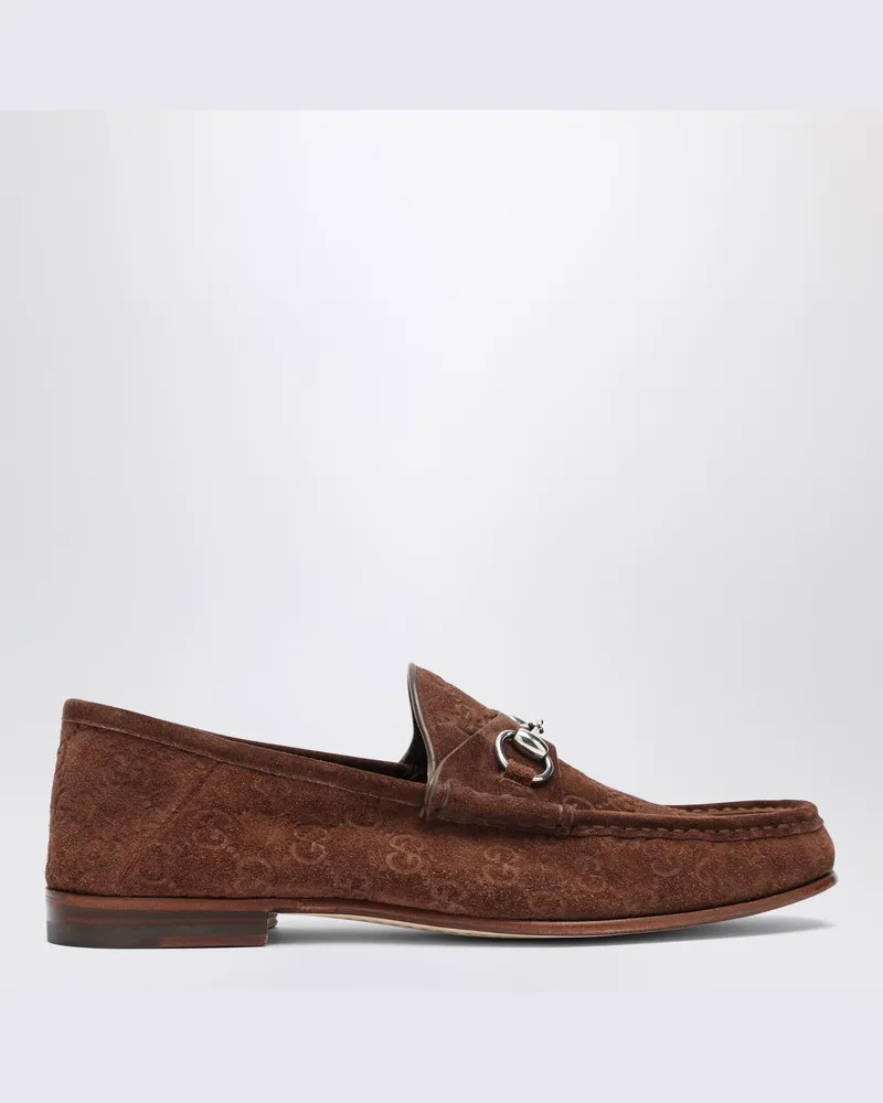Gucci Horsebit 1953 Brauner Wildleder-Loafer Braun
