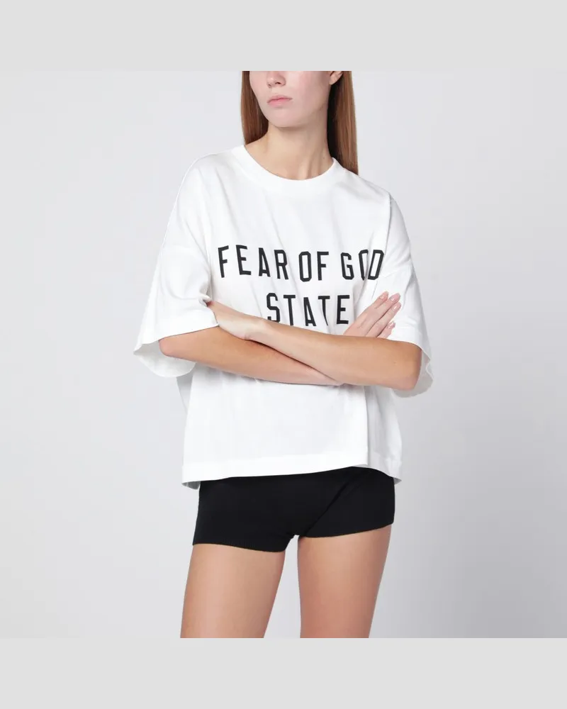 Fear of God Weißes Rundhals-T-Shirt mit Logo Weiß