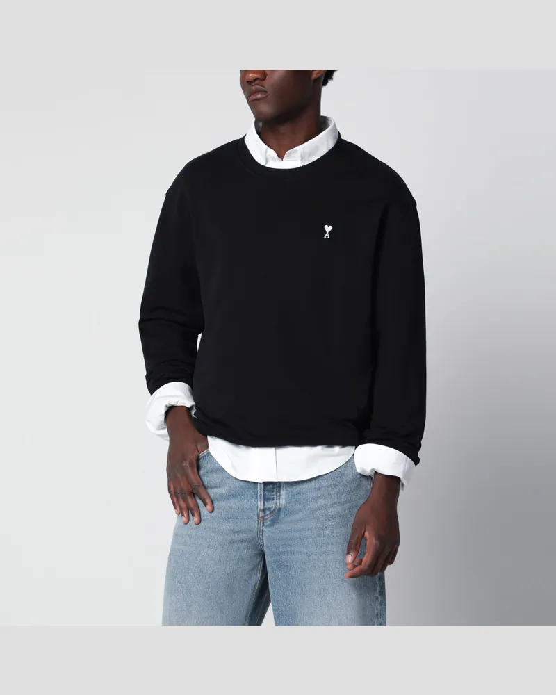 AMI Paris Schwarzes Ami de Coeur Rundhals-Sweatshirt Black