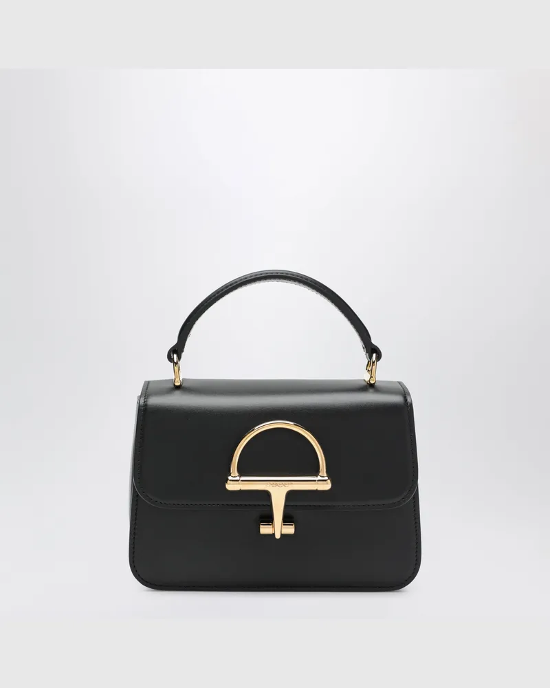 Gucci Siena kleine Handtasche aus glattem Leder in Schwarz Black