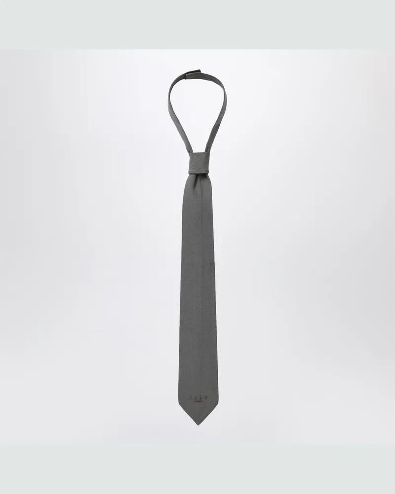 1989 STUDIO Dunkelgraue gewebte Krawatte Grey