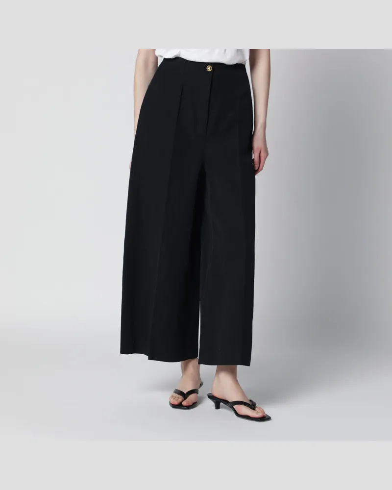 Loro Piana Navyblaue Kenith Hose aus Leinenmischung Blue