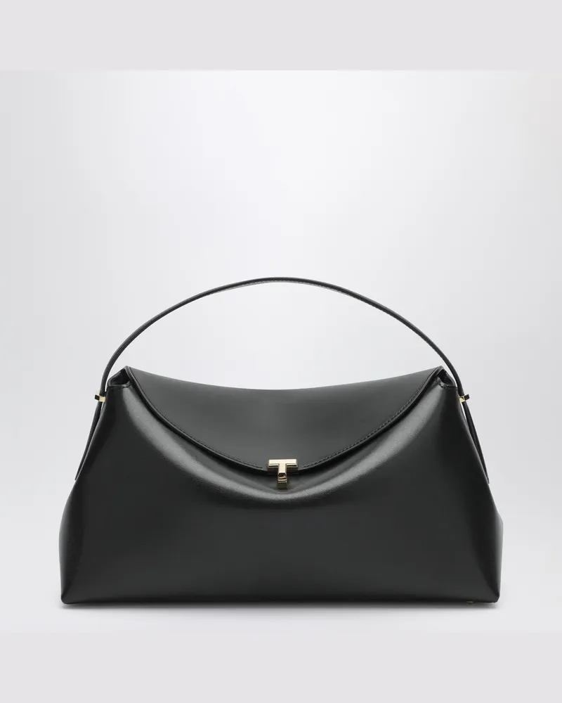 Totême Schwarze T-Lock-Tasche aus Leder Black