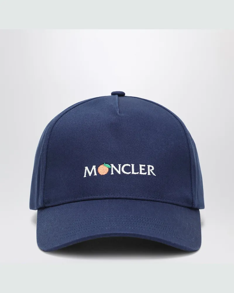 Moncler Blaue Baseballkappe mit Logo Blue