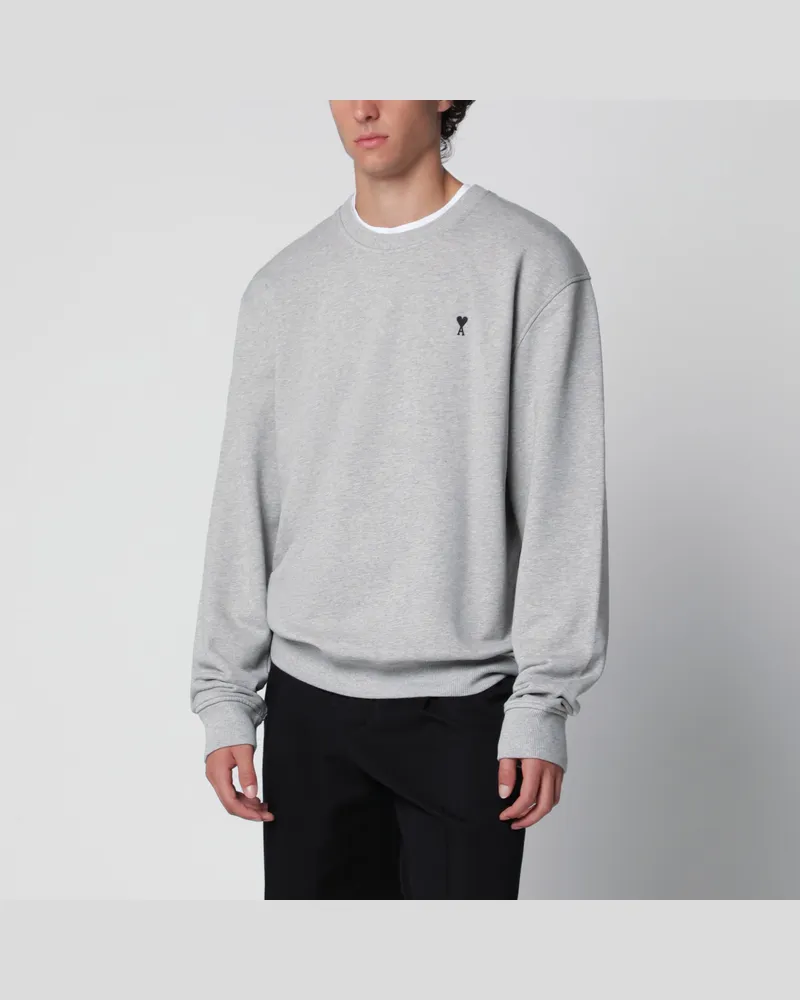 AMI Paris Graues Ami de Caur Sweatshirt Grey