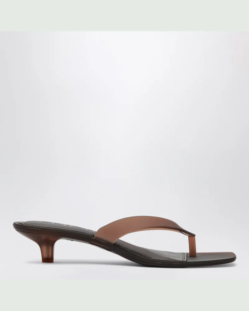 SENSO Sonya Pantoletten mit Absatz aus glänzendem kastanienbraunem Gummi Brown