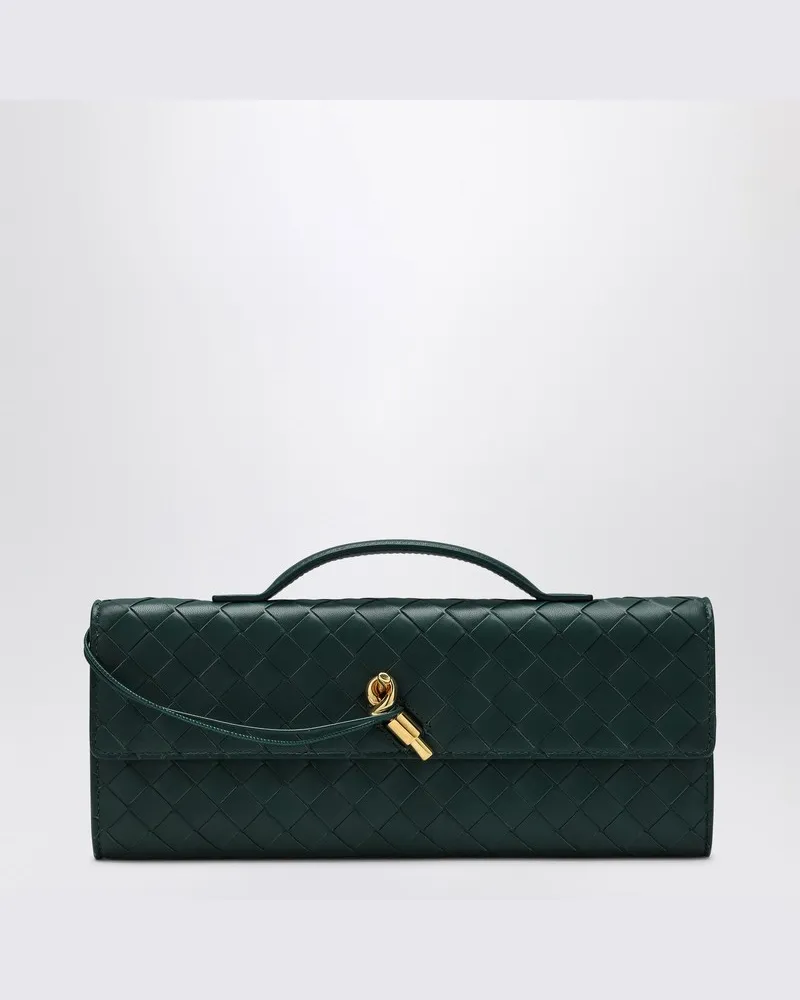 Bottega Veneta Andiamo Clutch mit smaragdgrünem Griff Grün