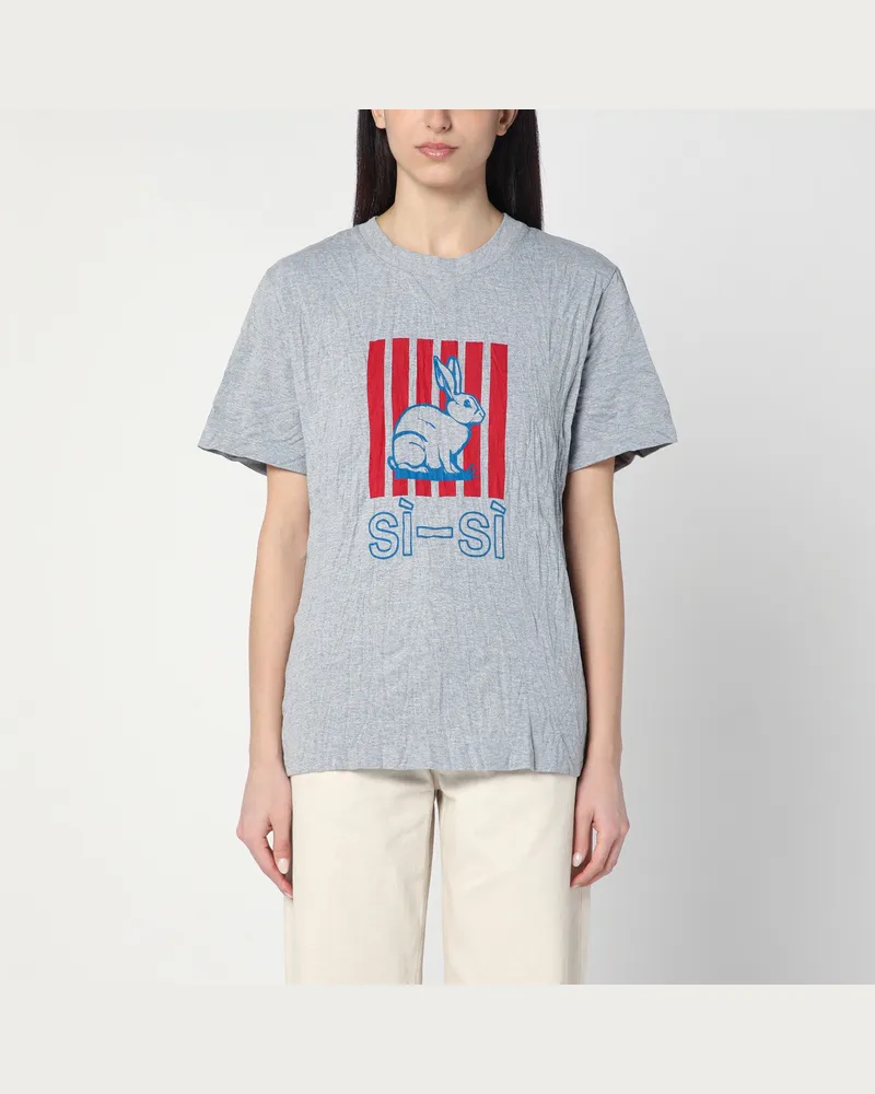 Bottega Veneta T-Shirt aus bedrucktem Baumwoll-Jersey Grey