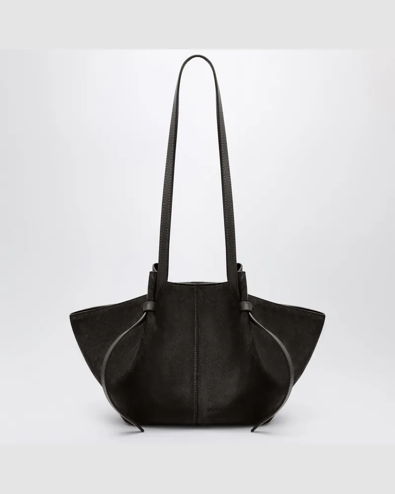 YUZEFI Mochi Tasche aus Veloursleder in Ganache Brown