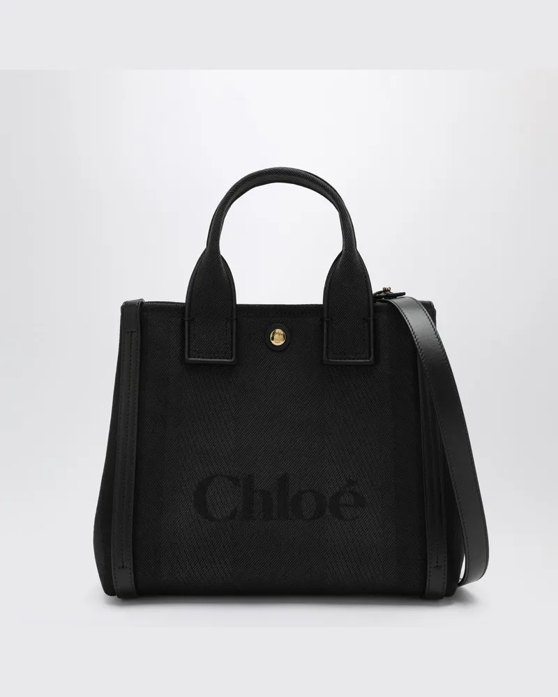 Chloé Carry Small Tragetasche aus schwarzem Canvas Schwarz