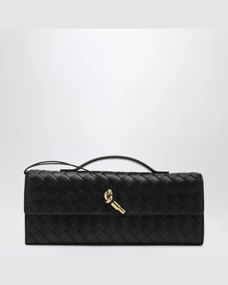 Bottega Veneta Schwarze Clutch Andiamo mit Griff Black