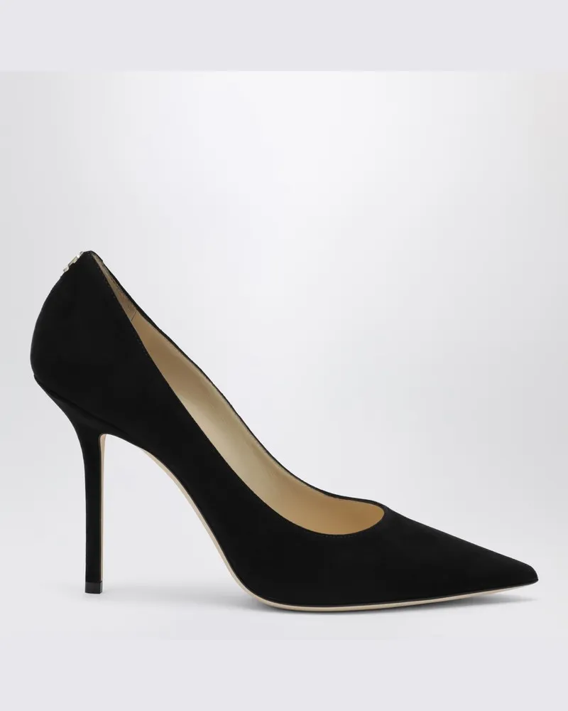 Jimmy Choo Love 100 Pumps aus schwarzem Wildleder Schwarz
