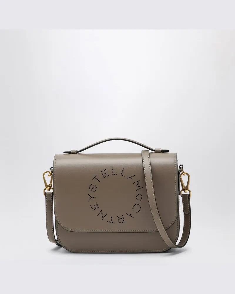 Stella McCartney Schultertasche mit taubenfarbenem Logo Braun