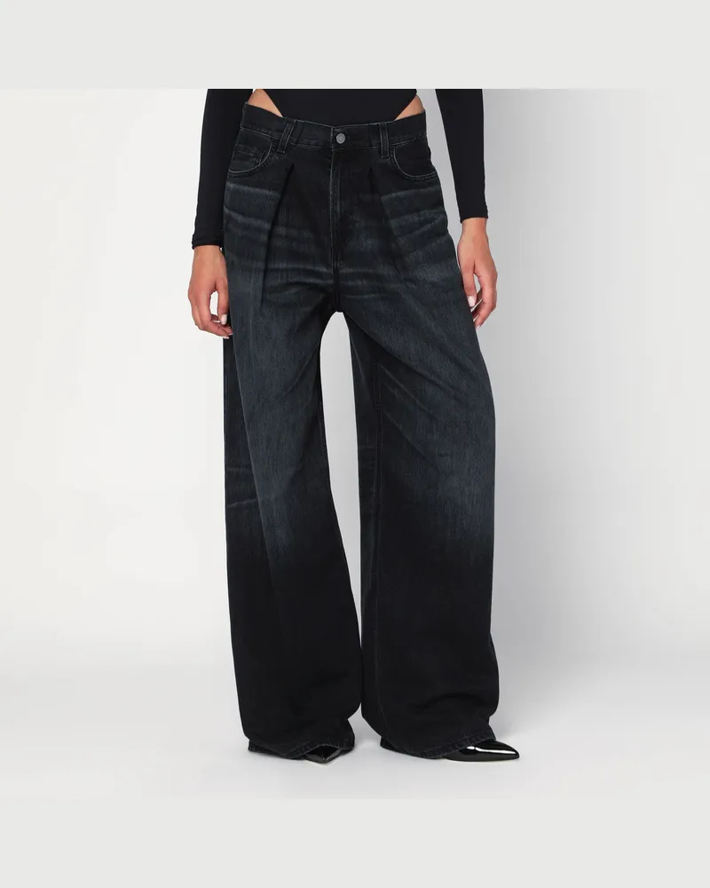 Haikure Weite Candy-Jeans schwarz aus Denim Black