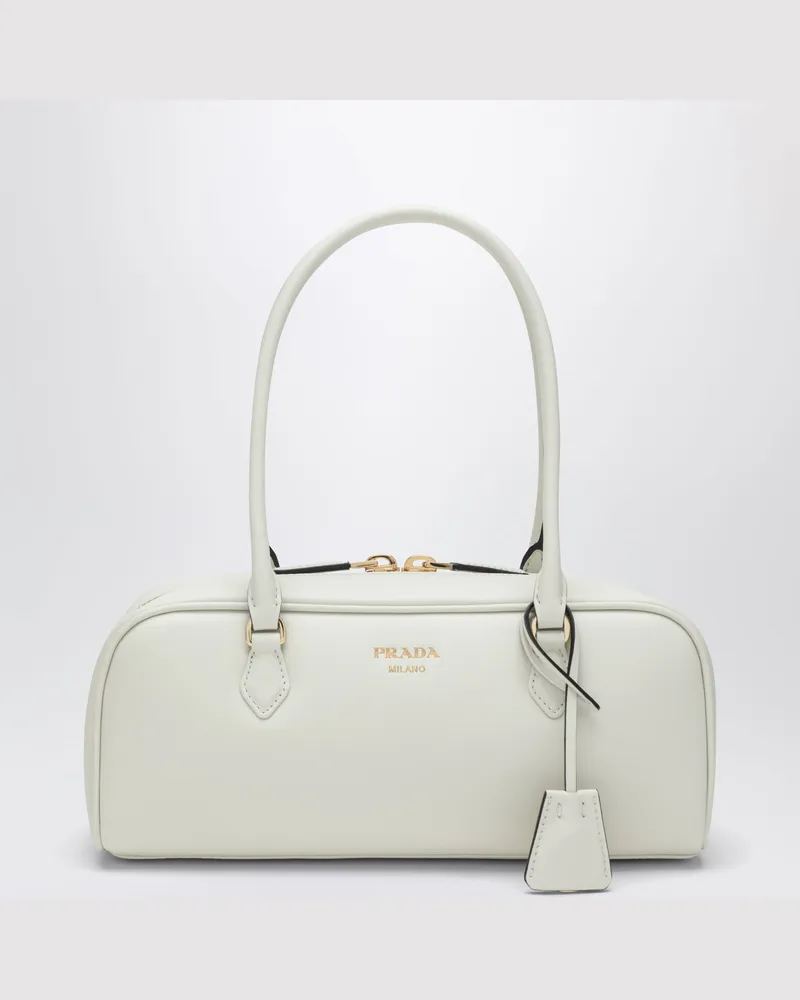 Prada Schultertasche aus weißem Leder White