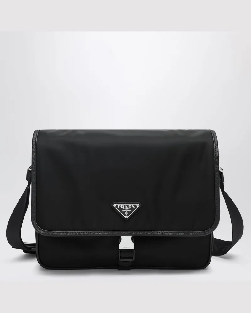 Prada Schwarze Pattina Schultertasche aus Re-Nylon Black