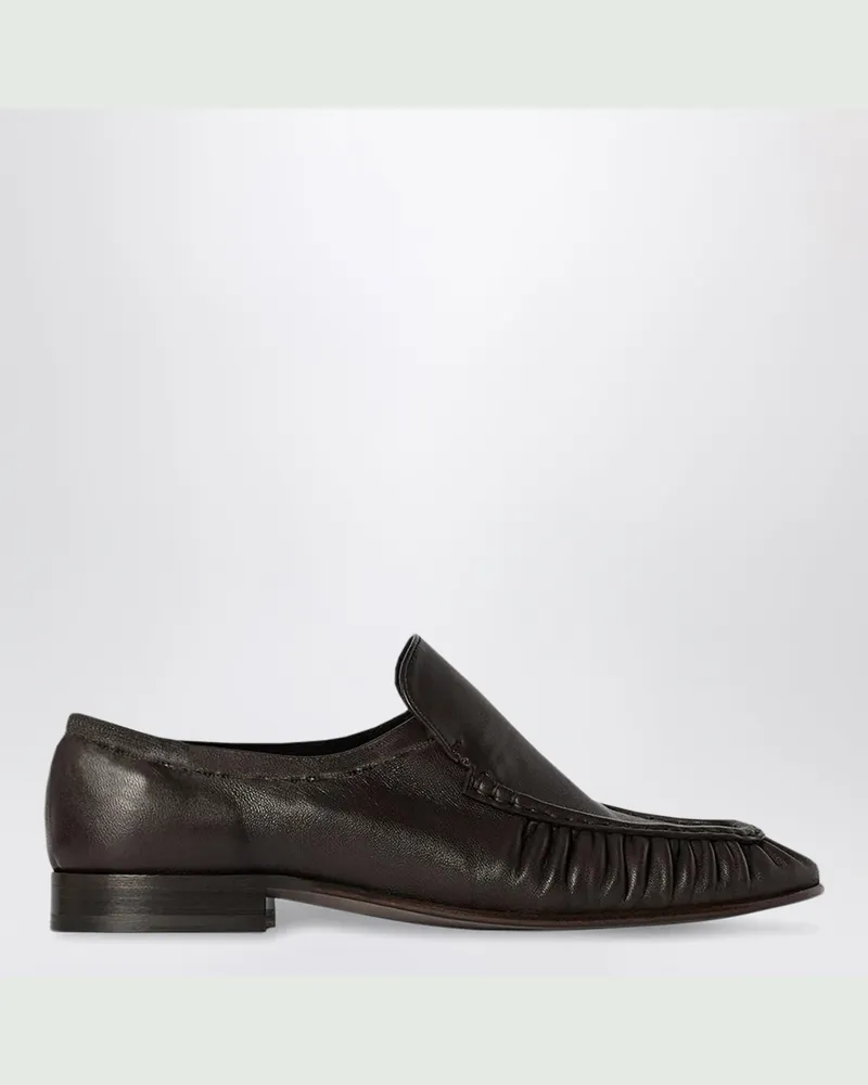 The Row Weicher Nappa-Loafer Two in Lackbraun Brown