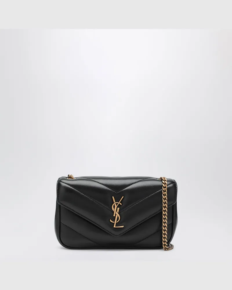 Saint Laurent LouLou Mini-Tasche aus schwarzem Leder Black