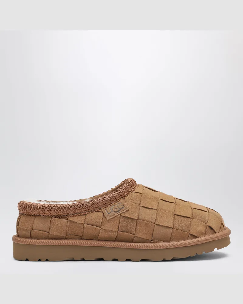 UGG Braune Tasman Woven Slip-ons aus Veloursleder Beige
