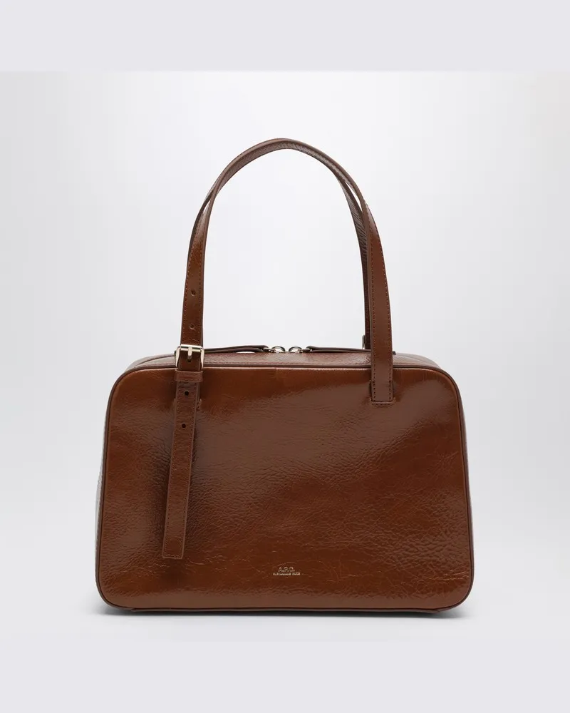 A.P.C. Virginia Box Tasche Kaffee Farbe in Leder Braun