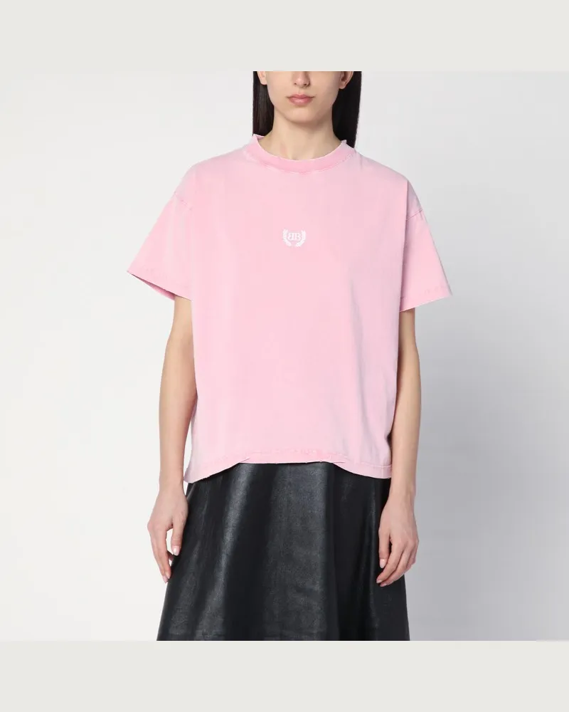 Balenciaga Laurel Classic rosa kastenförmiges T-shirt Rosa