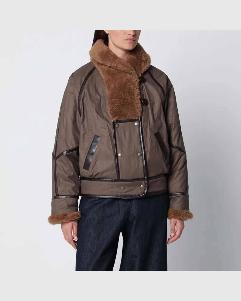 Isabel Marant Olinka brauner Parka aus beschichteter Baumwolle Brown
