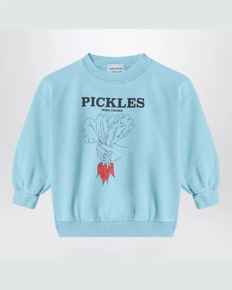 BOBO CHOSES Hellblaues Baumwoll-Sweatshirt mit Pickles-Print Light
