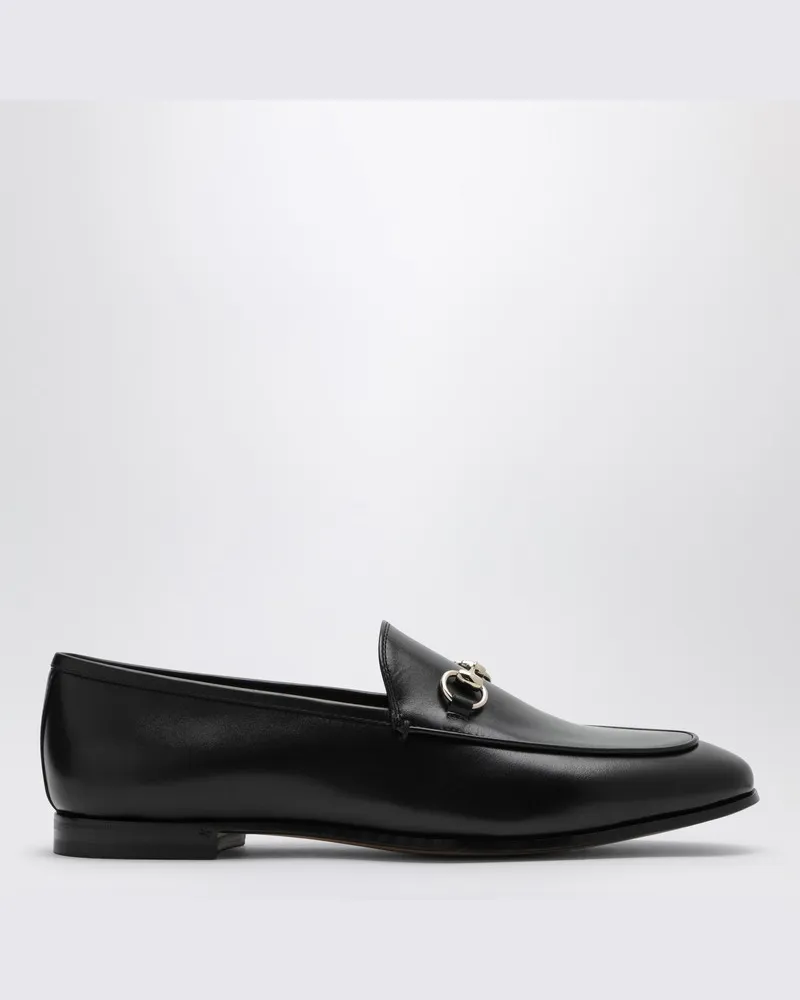Gucci Jordaan-Slipper aus schwarzem Leder Schwarz