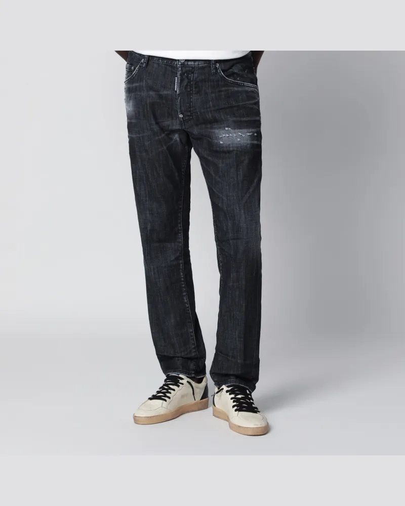 Dsquared2 Schwarze Jeans im Washed-Look mit Used-Effekt Black